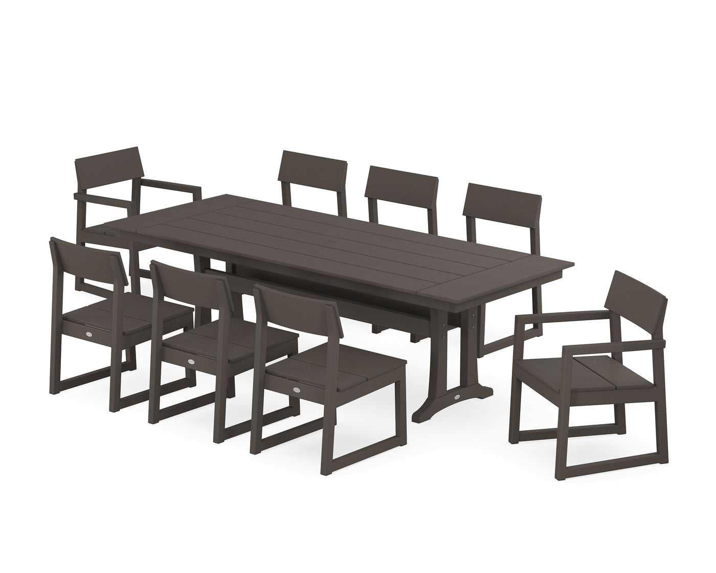 EDGE 9-Piece Farmhouse Dining Set with Trestle Legs