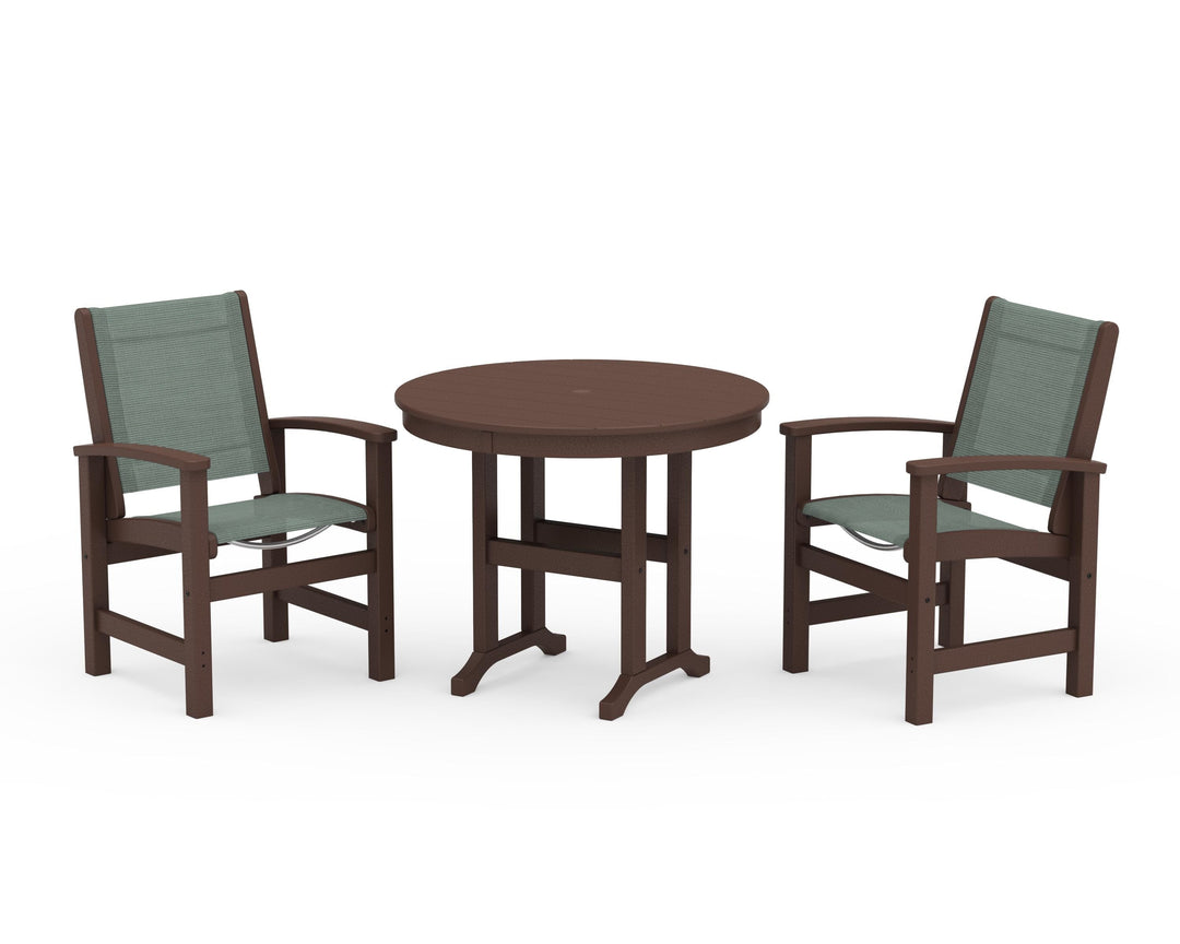 POLYWOOD® Coastal 3-Piece Round Dining Set