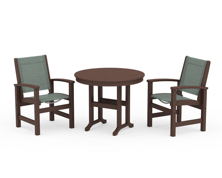 POLYWOOD® Coastal 3-Piece Round Dining Set