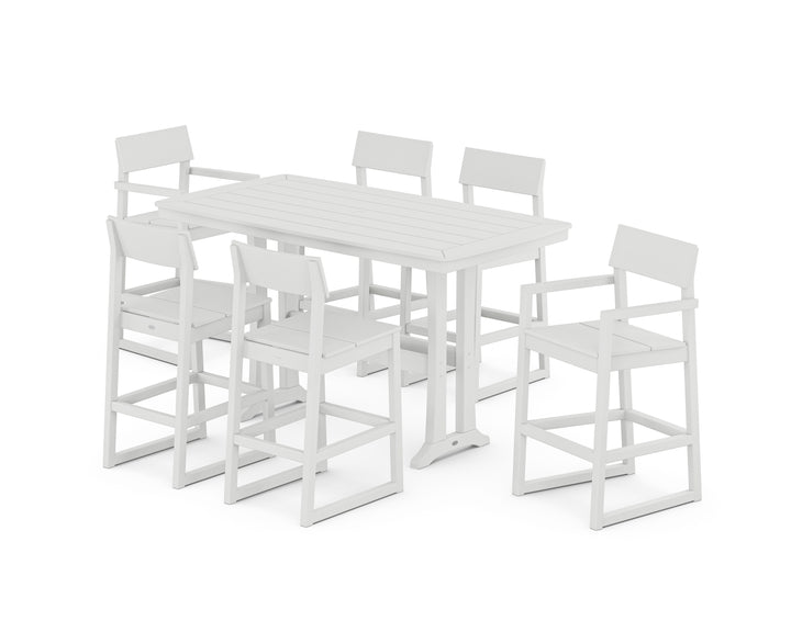 POLYWOOD® EDGE 7-Piece Bar Set with Trestle Legs