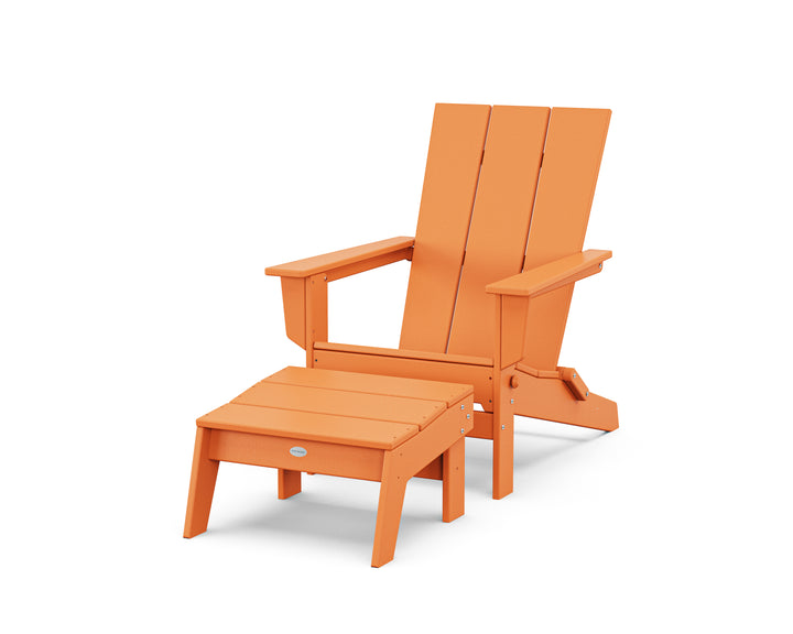 POLYWOOD® Modern Studio Folding Adirondack Chair with Ottoman