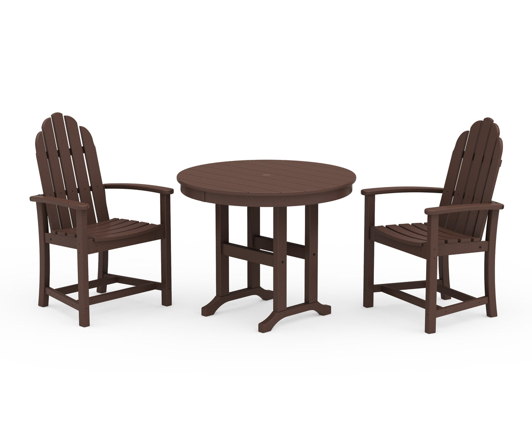 POLYWOOD® Classic Adirondack 3-Piece Round Dining Set