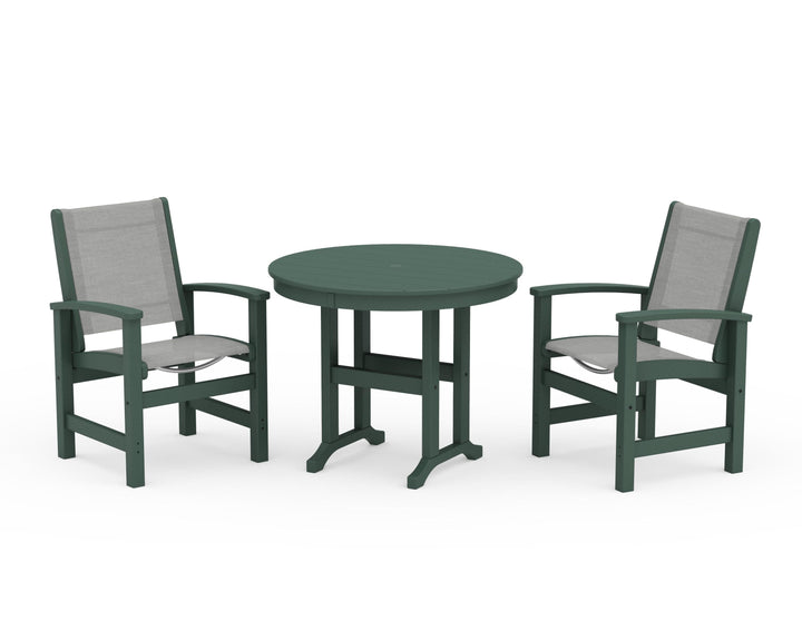 POLYWOOD® Coastal 3-Piece Round Dining Set