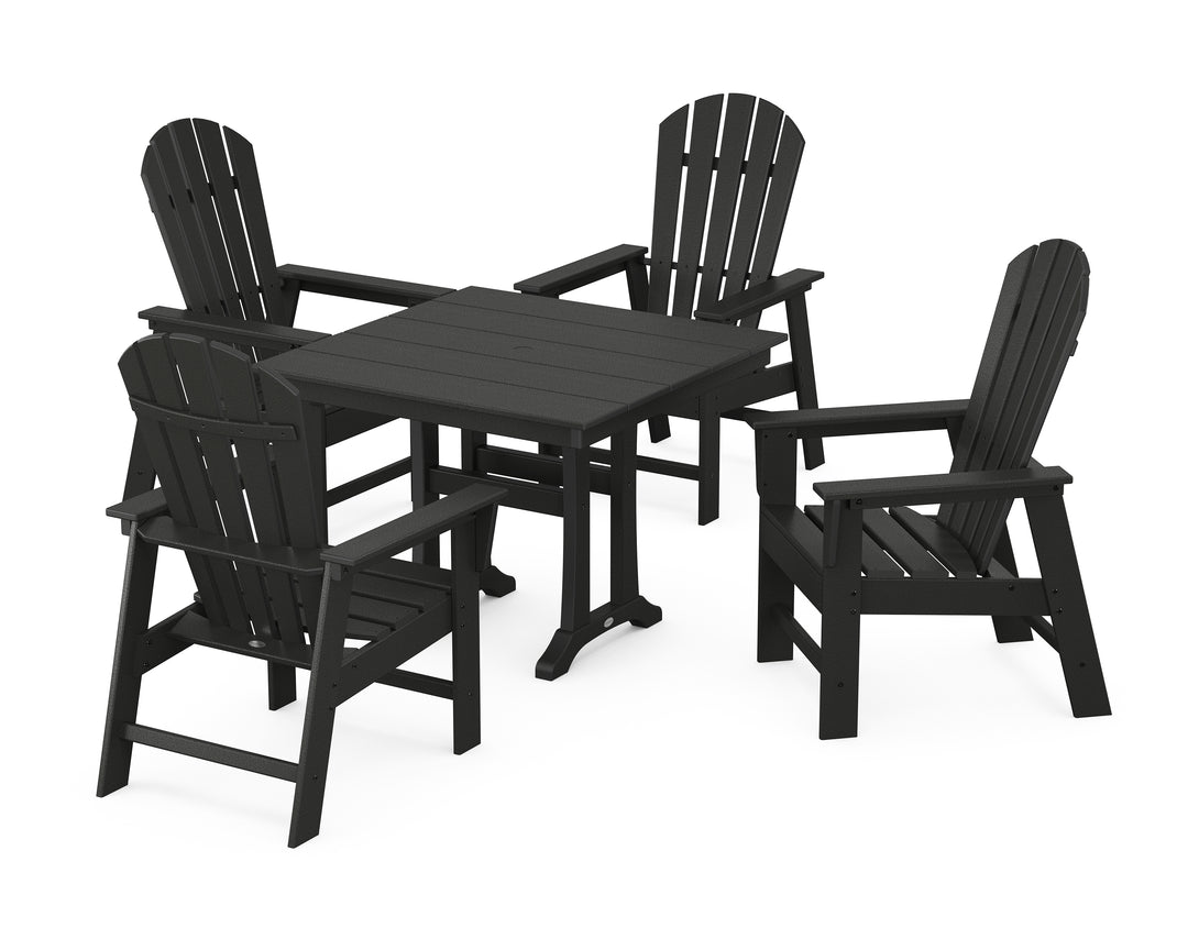 POLYWOOD® South Beach 5-Piece Farmhouse Dining Set With Trestle Legs
