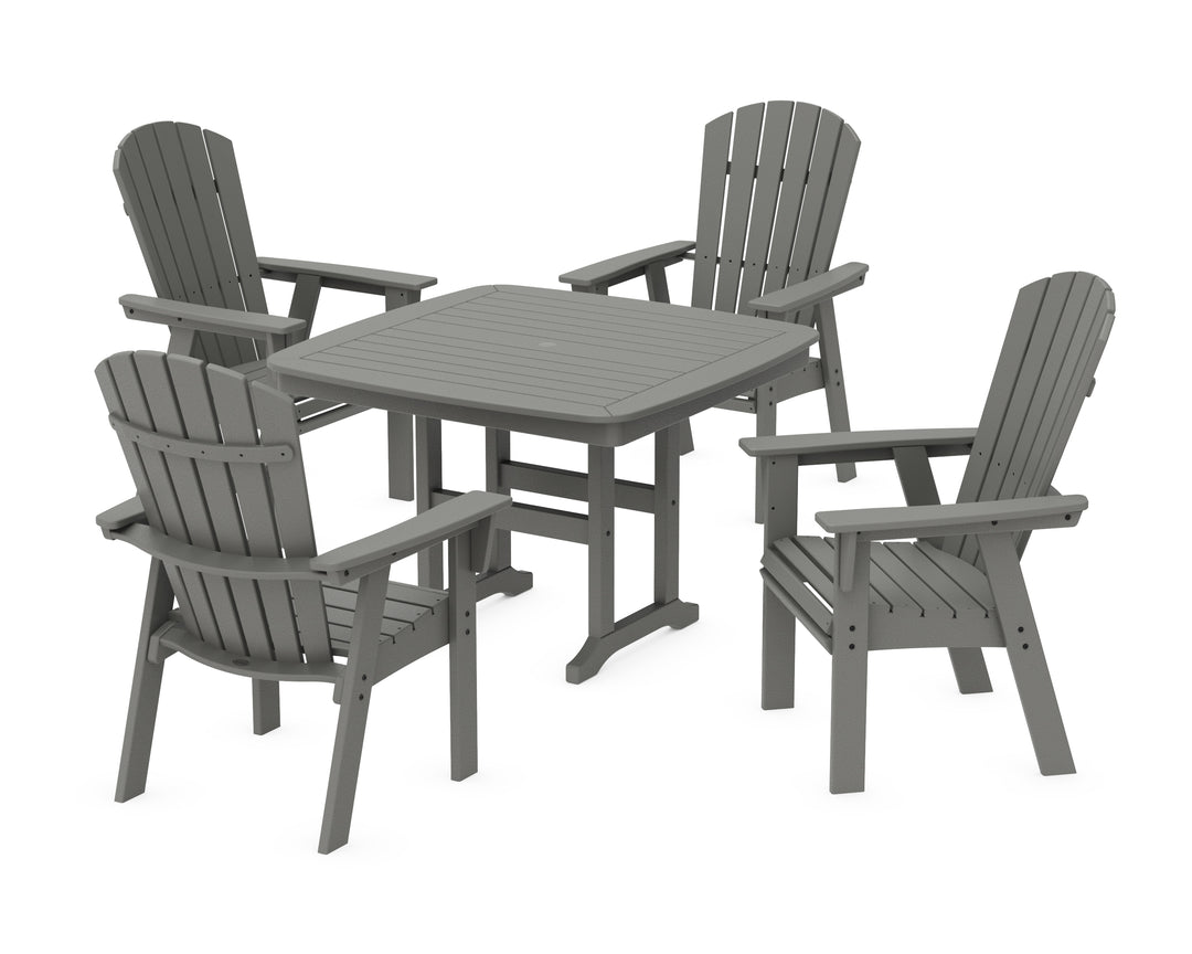 POLYWOOD® Nautical Curveback Adirondack 5-Piece Dining Set