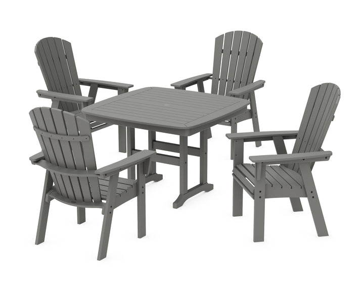 POLYWOOD® Nautical Curveback Adirondack 5-Piece Dining Set