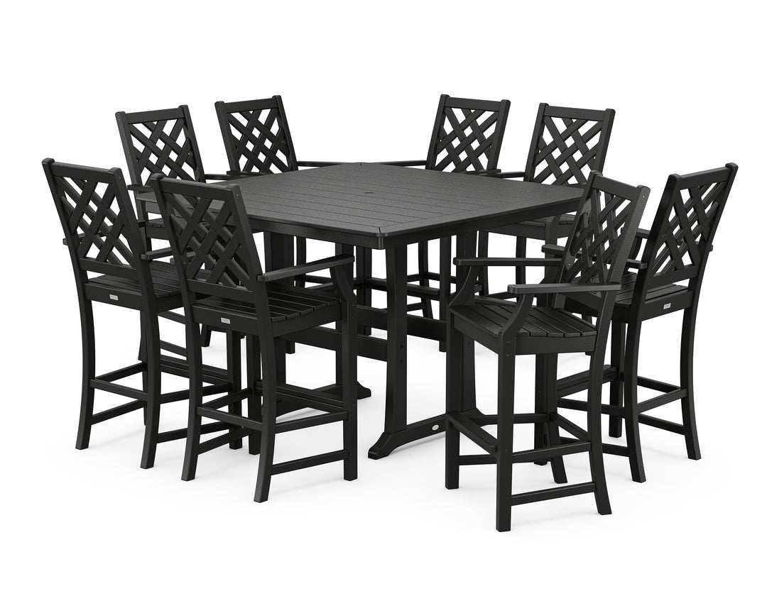 Country Living Wovendale 9-Piece Square Bar Set with Trestle Legs