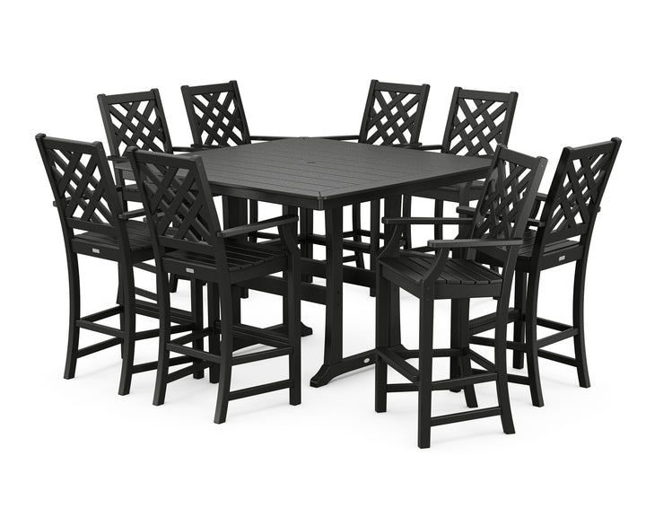 Country Living Wovendale 9-Piece Square Bar Set with Trestle Legs