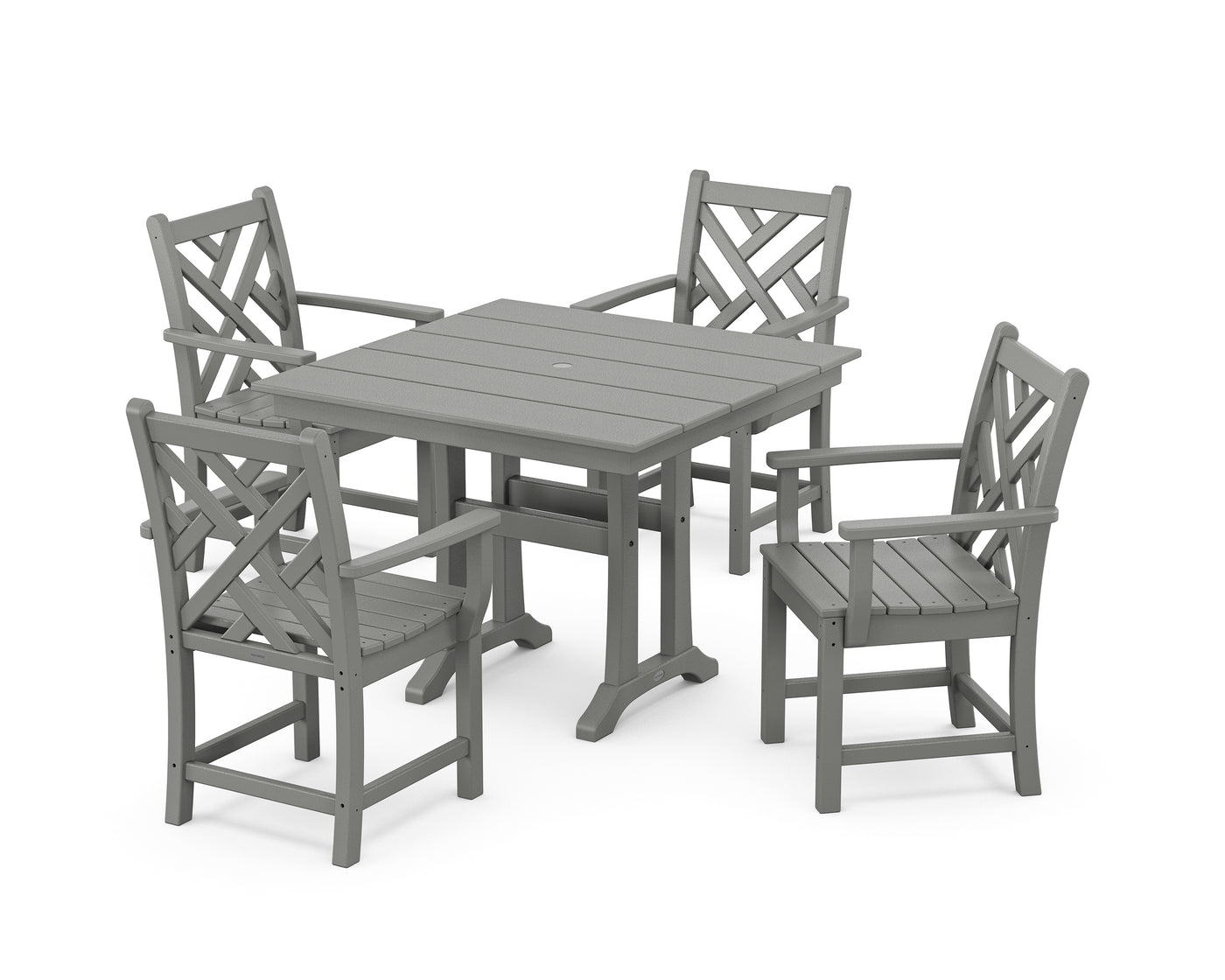 Chippendale 5-Piece Farmhouse Trestle Arm Chair Dining Set