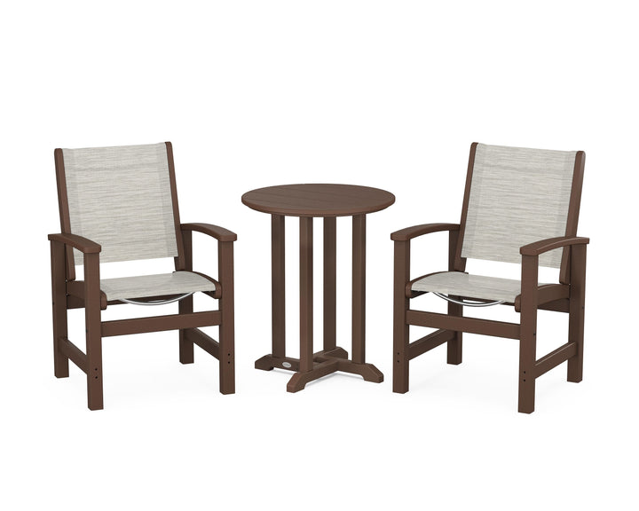 POLYWOOD® Coastal 3-Piece Round Bistro Dining Set