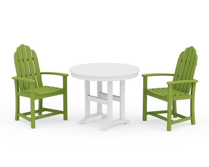 POLYWOOD® Classic Adirondack 3-Piece Round Dining Set