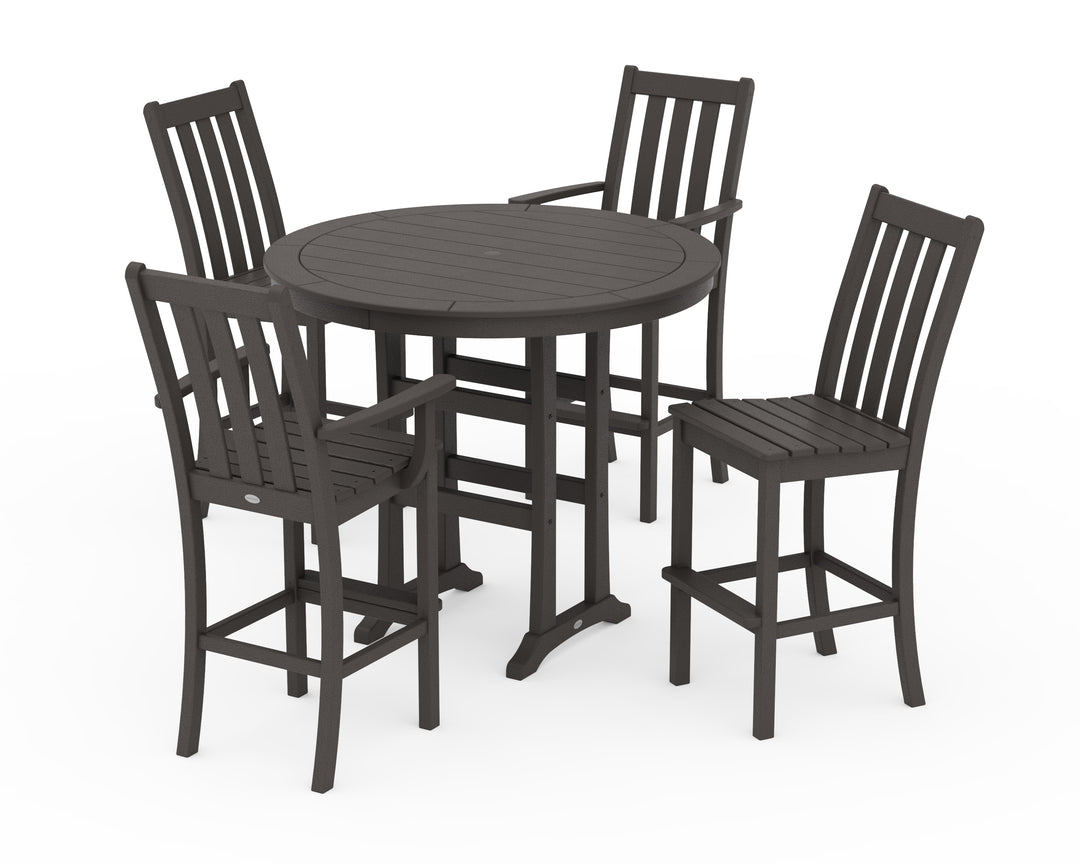 POLYWOOD® Vineyard 5-Piece Nautical Trestle Bar Set