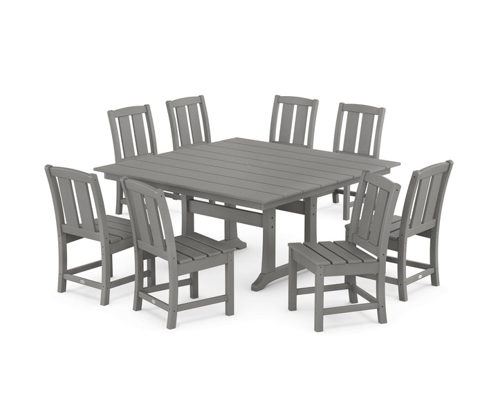 POLYWOOD® Mission Side Chair 9-Piece Square Farmhouse Dining Set with Trestle Legs