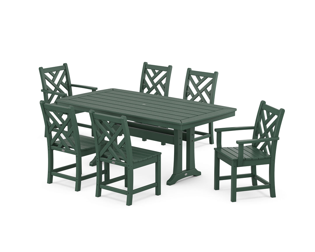 POLYWOOD® Chippendale 7-Piece Dining Set with Trestle Legs
