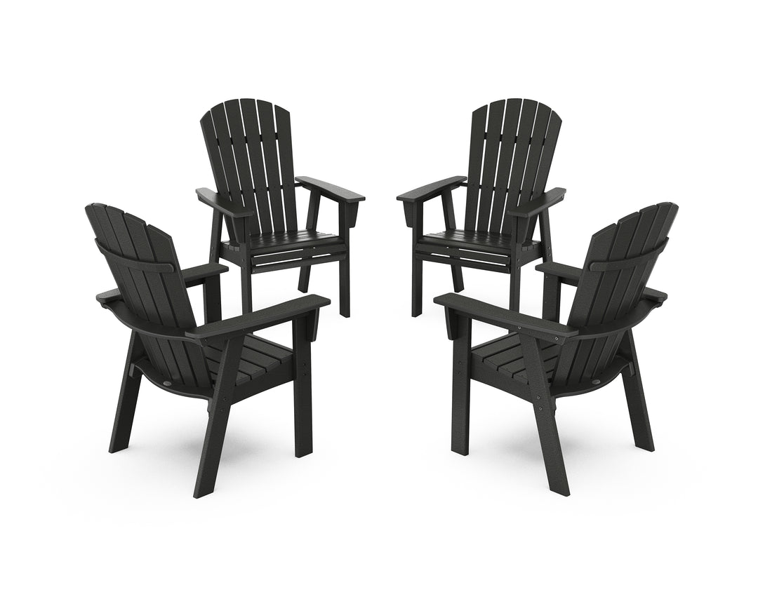 POLYWOOD® Nautical 4-Piece Curveback Upright Adirondack Conversation Set