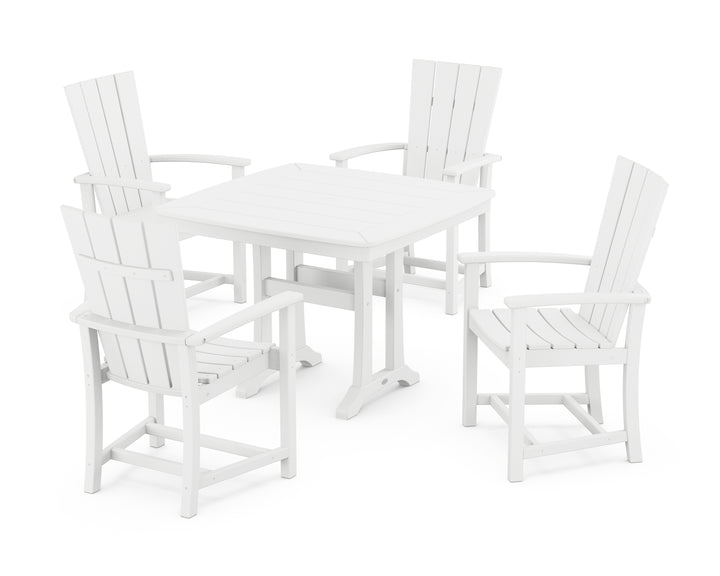 POLYWOOD® Quattro 5-Piece Dining Set with Trestle Legs