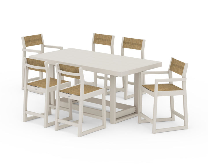 POLYWOOD® EDGE Sling 7-Piece Counter Table Set