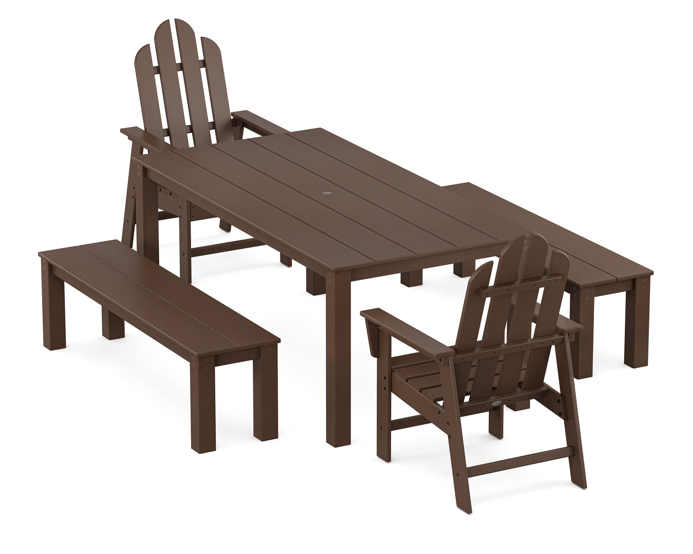 Long Island 5-Piece Parsons Dining Set with Benches