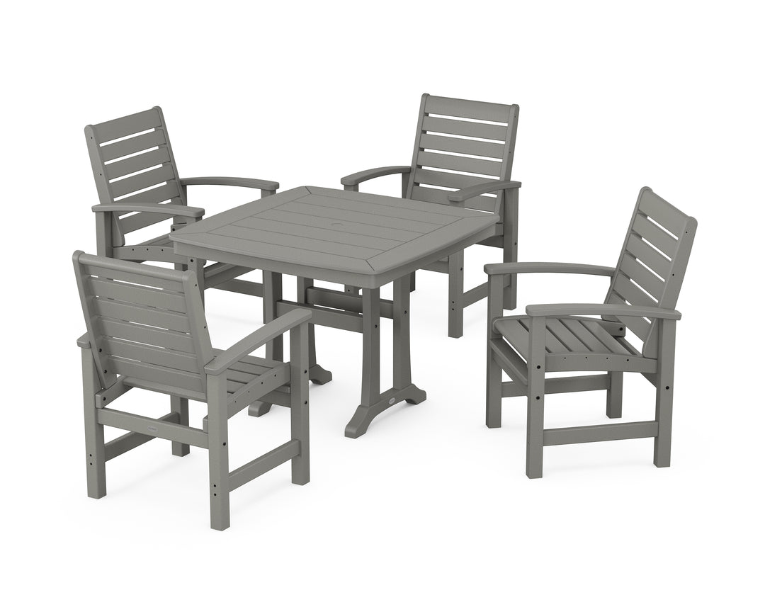 POLYWOOD® Signature 5-Piece Dining Set with Trestle Legs