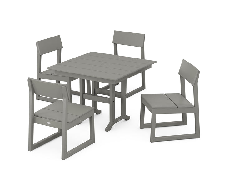 POLYWOOD® EDGE Side Chair 5-Piece Farmhouse Dining Set
