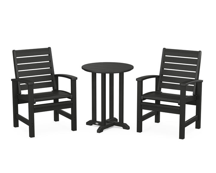 POLYWOOD® Signature 3-Piece Round Farmhouse Bistro Dining Set