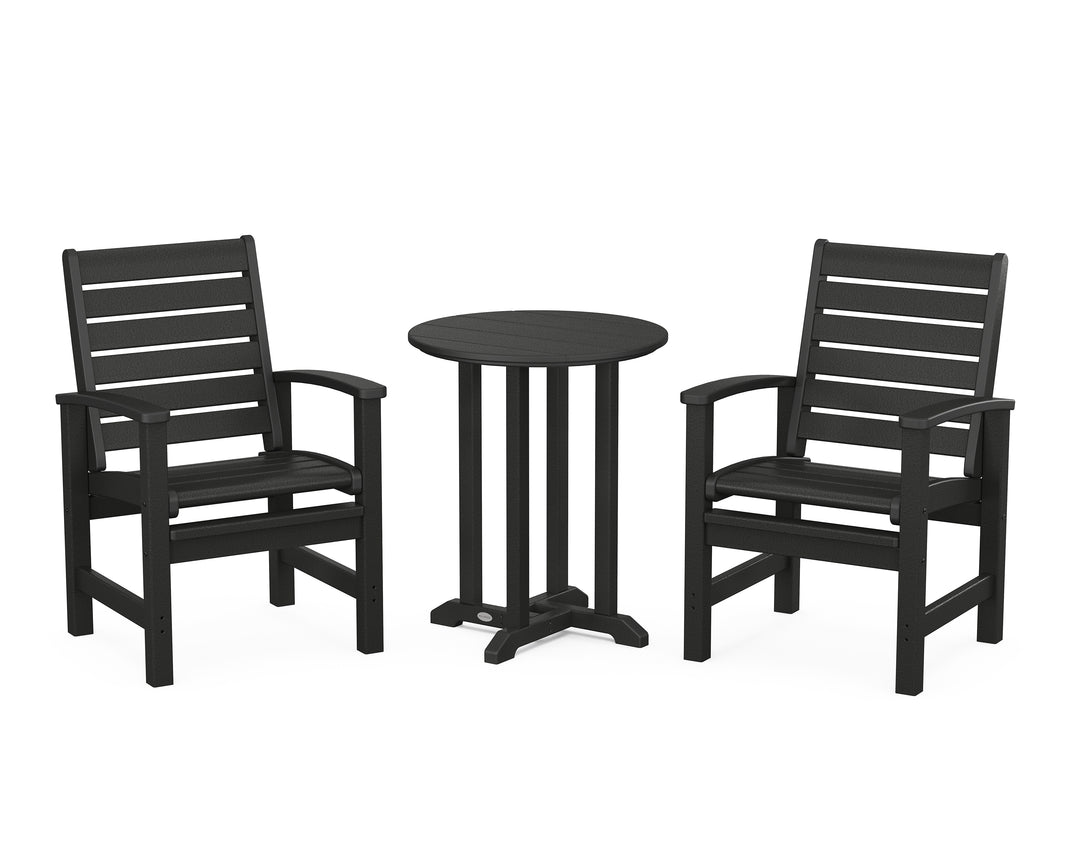 POLYWOOD® Signature 3-Piece Round Farmhouse Bistro Dining Set