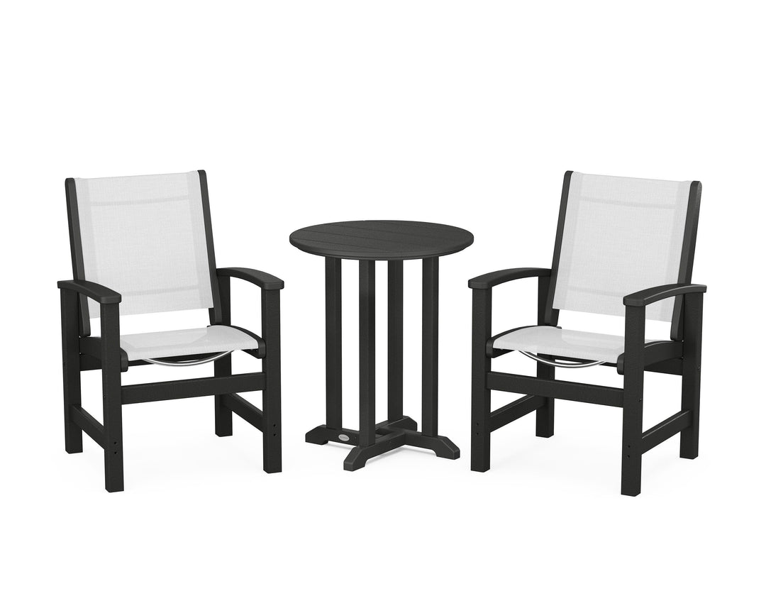 POLYWOOD® Coastal 3-Piece Round Bistro Dining Set
