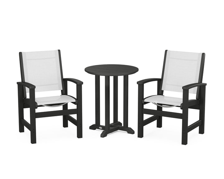 POLYWOOD® Coastal 3-Piece Round Bistro Dining Set