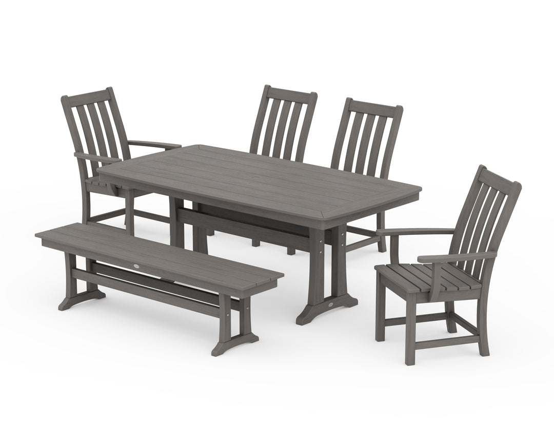 POLYWOOD® Vineyard 6-Piece Dining Set with Trestle Legs