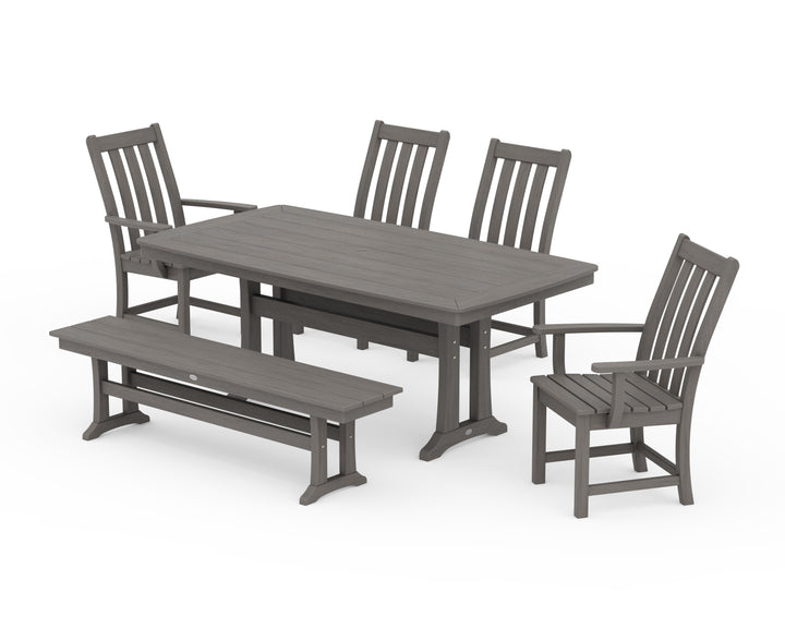 POLYWOOD® Vineyard 6-Piece Dining Set with Trestle Legs