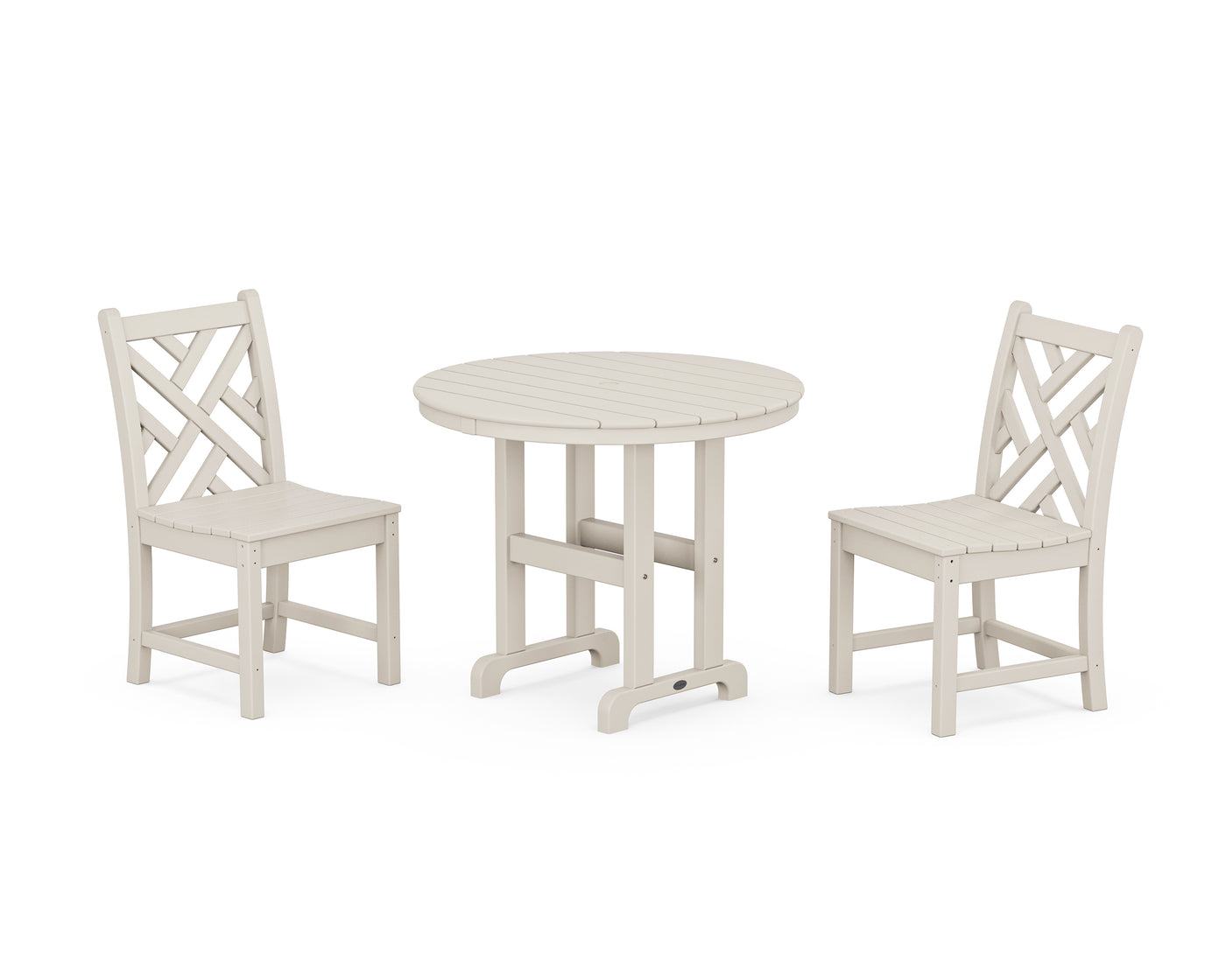 Chippendale Side Chair 3-Piece Round Dining Set