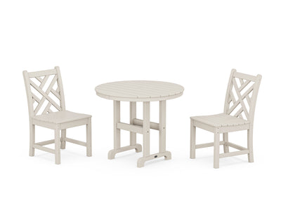 Chippendale Side Chair 3-Piece Round Dining Set