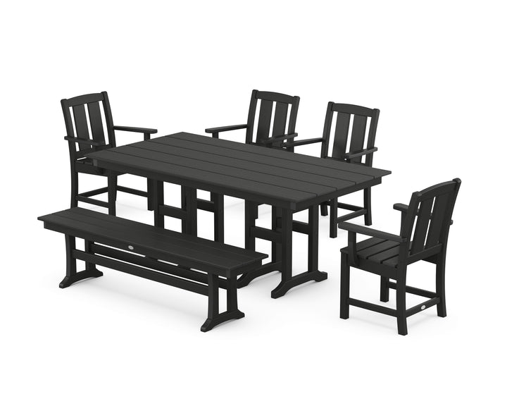 POLYWOOD® Mission 6-Piece Farmhouse Dining Set with Bench