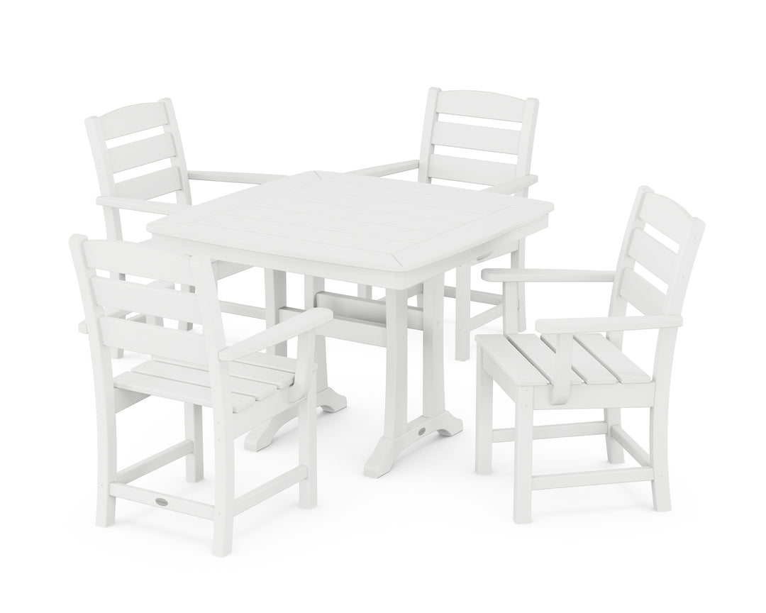 POLYWOOD® Lakeside 5-Piece Dining Set with Trestle Legs