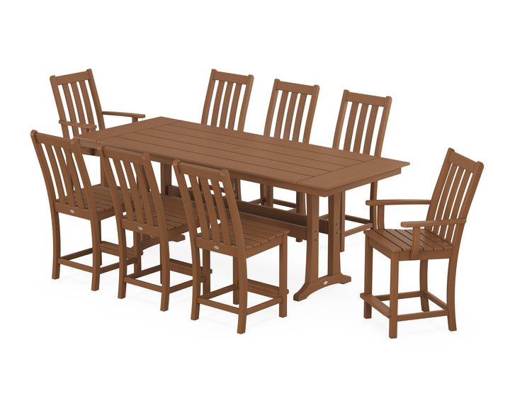 POLYWOOD® Vineyard 9-Piece Farmhouse Counter Set with Trestle Legs