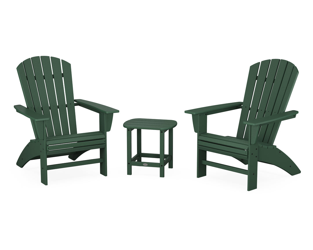 POLYWOOD® Nautical 3-Piece Curveback Adirondack Set