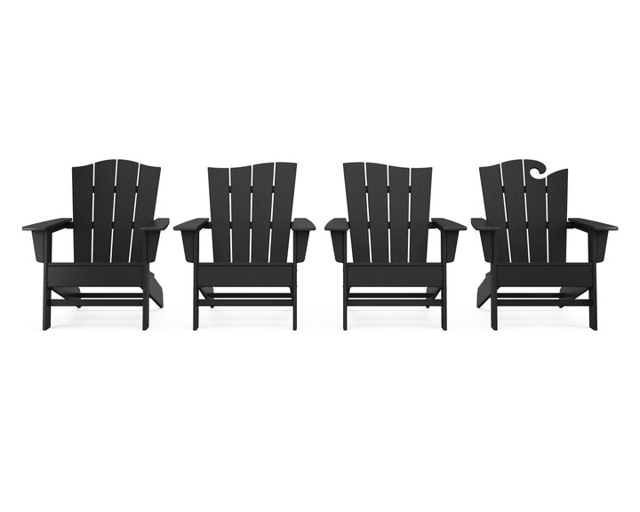 POLYWOOD® Wave Collection 4-Piece Adirondack Chair Set