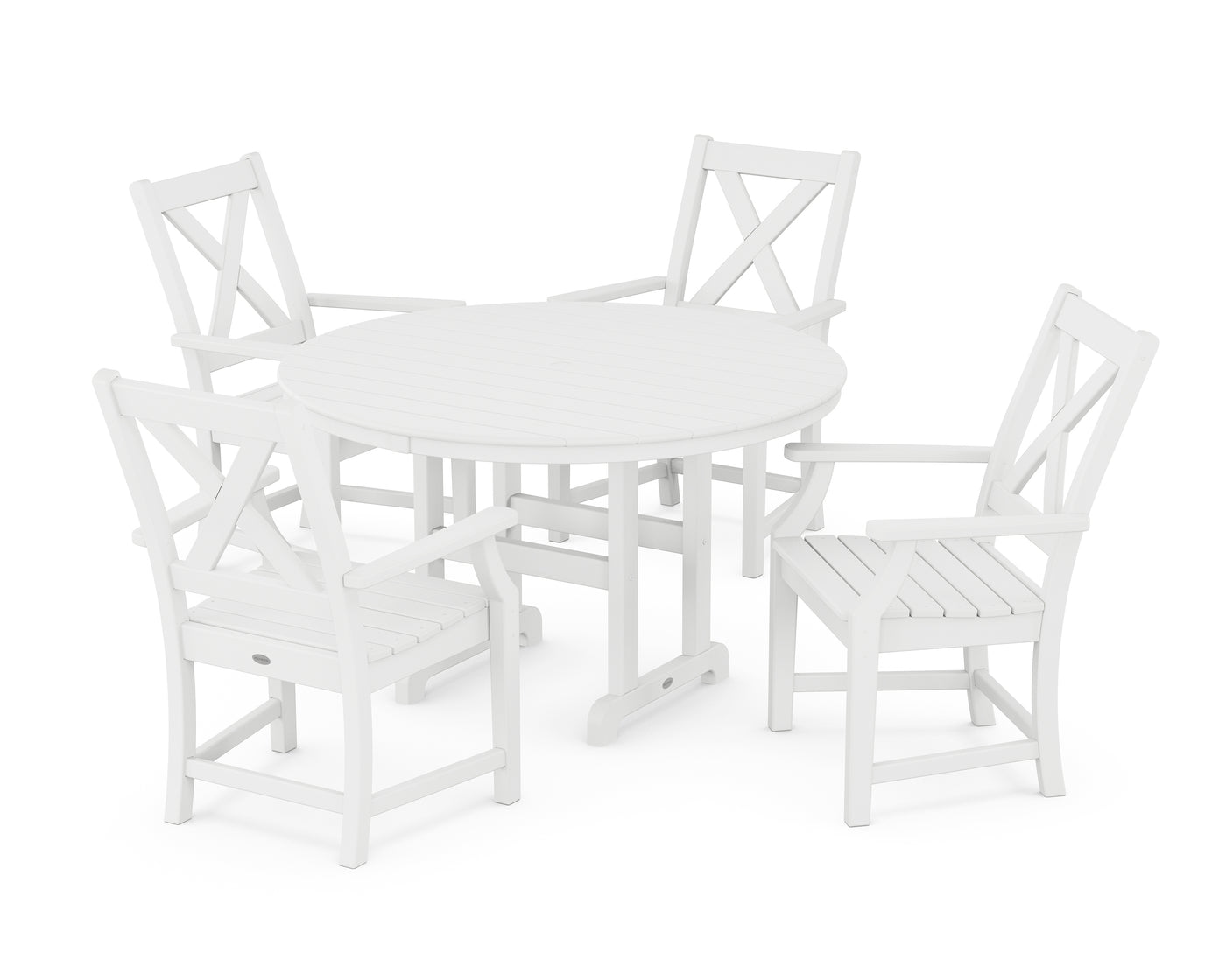 Braxton 5-Piece Round Farmhouse Dining Set