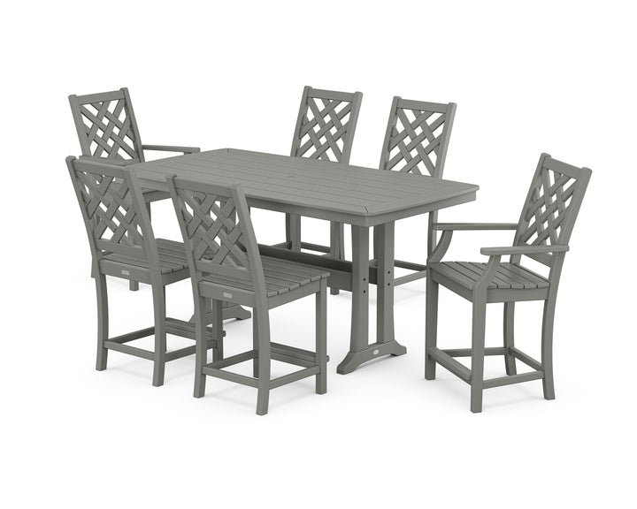 Country Living Wovendale 7-Piece Counter Set with Trestle Legs