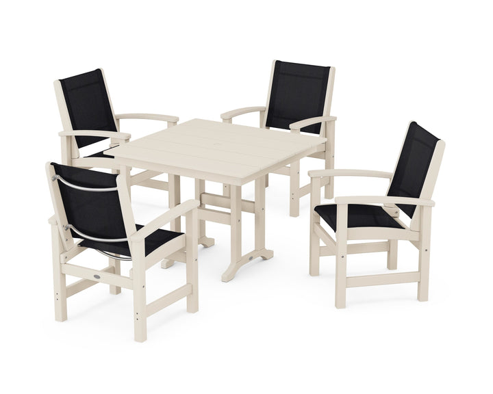 POLYWOOD® Coastal 5-Piece Farmhouse Dining Set
