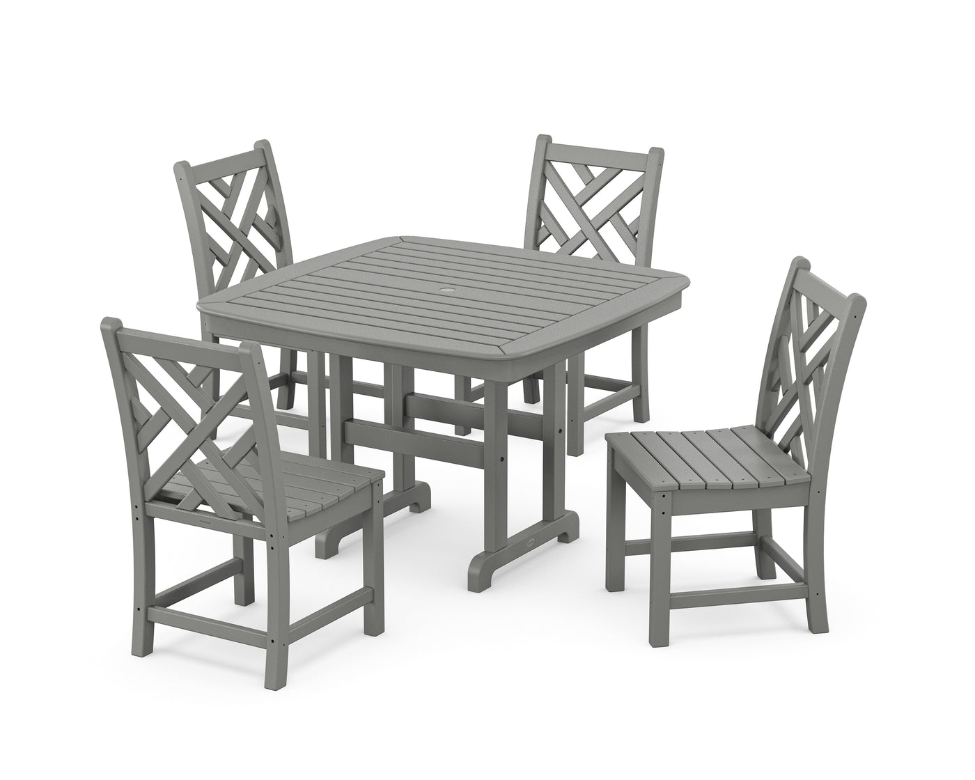 Chippendale Side Chair 5-Piece Dining Set with Trestle Legs