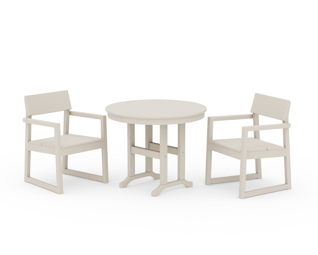 POLYWOOD® EDGE 3-Piece Round Dining Set
