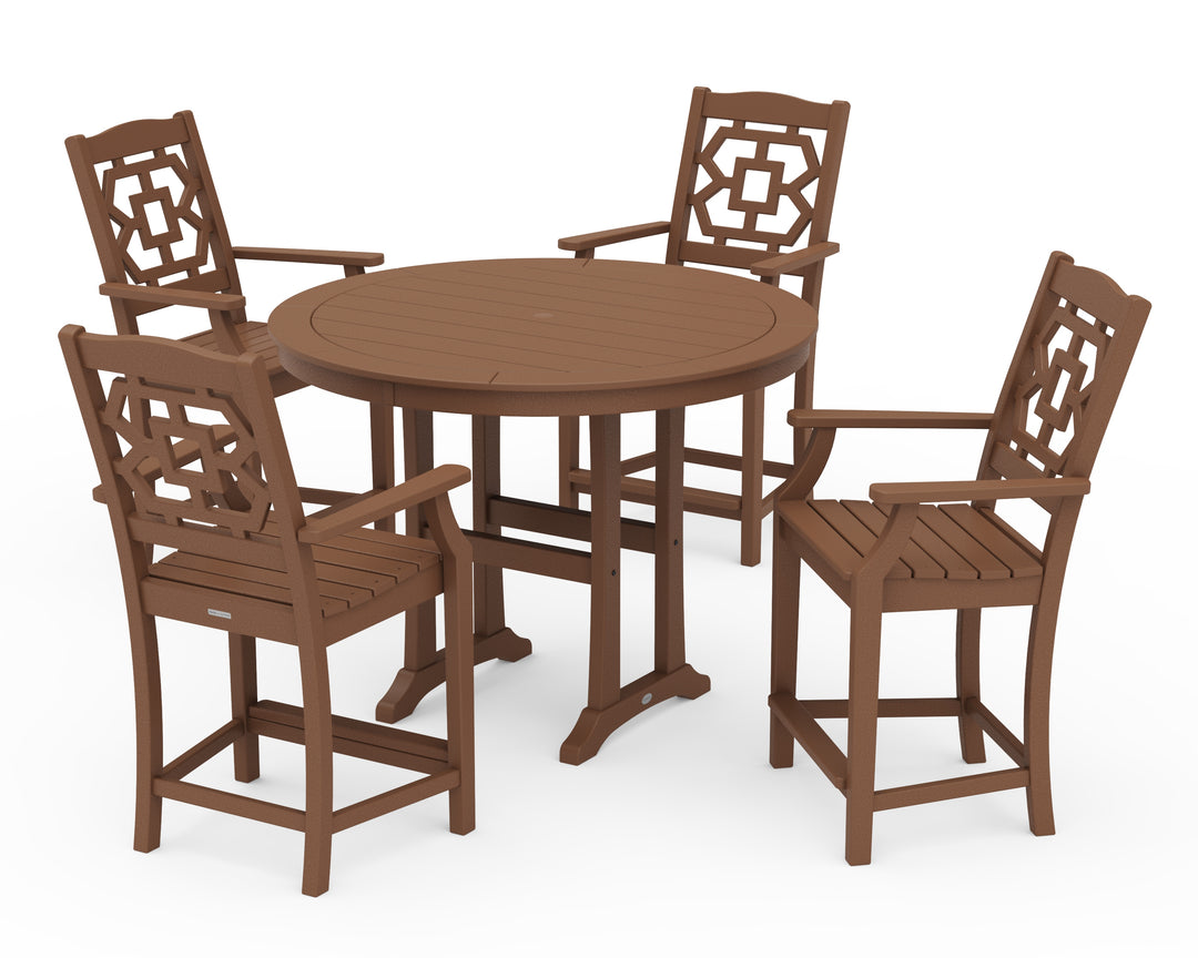 Martha Stewart by POLYWOOD® Chinoiserie 5-Piece Round Counter Set