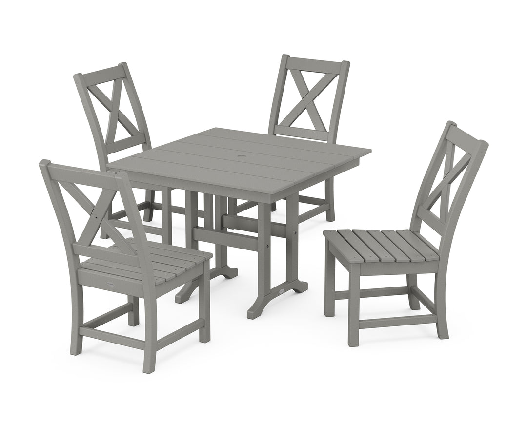 POLYWOOD® Braxton Side Chair 5-Piece Farmhouse Dining Set