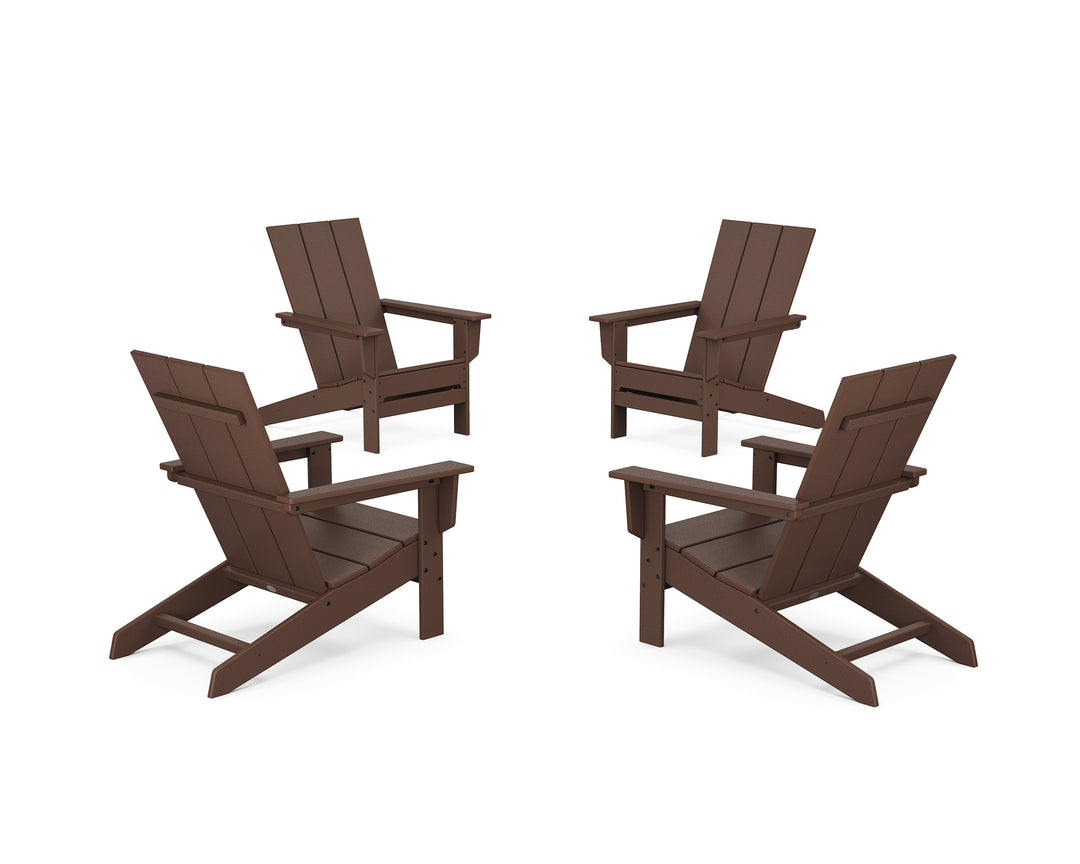 POLYWOOD® 4-Piece Modern Studio Adirondack Chair Conversation Set