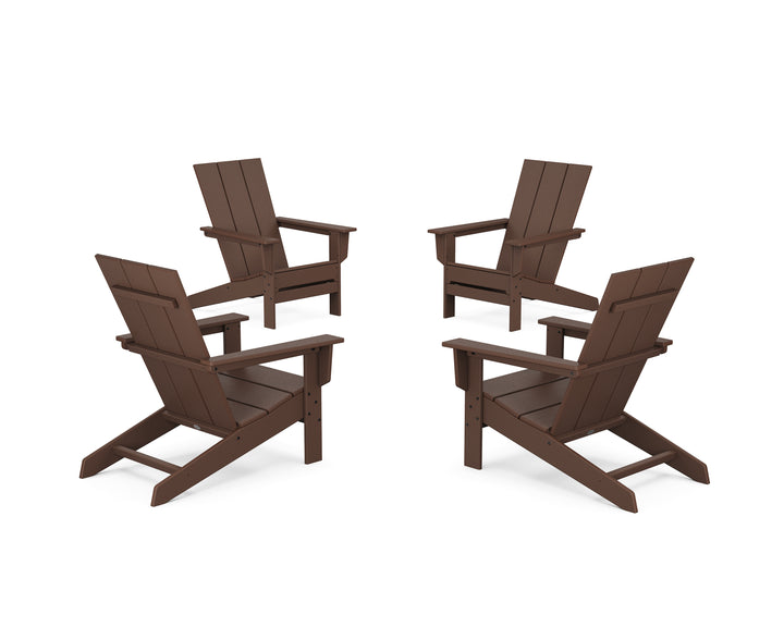 POLYWOOD® 4-Piece Modern Studio Adirondack Chair Conversation Set