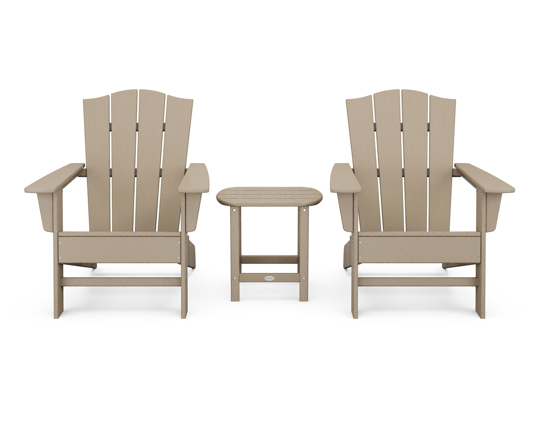 POLYWOOD® Wave 3-Piece Adirondack Chair Set with The Crest Chairs