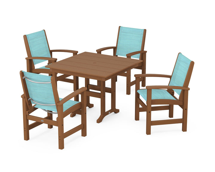 POLYWOOD® Coastal 5-Piece Farmhouse Dining Set