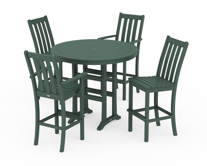 POLYWOOD® Vineyard 5-Piece Nautical Trestle Bar Set