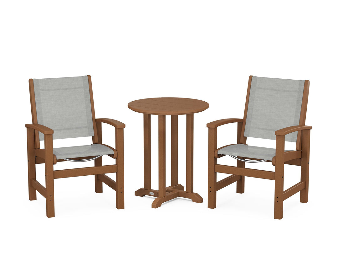 POLYWOOD® Coastal 3-Piece Round Bistro Dining Set